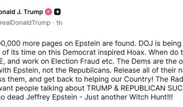 Trump'tan Adalet Bakanlığı'na Epstein belgeleri çağrısı: 'Hepsinin isimlerini açıklayıp ülkeye hizmete geri dönün'