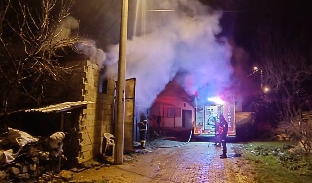 Uşak’ta samanlıkta çıkan yangında 5 koyun telef oldu