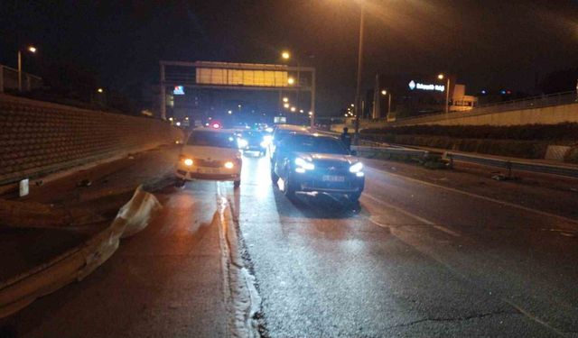Üsküdar’da kontrolden çıkan otomobil takla attı : 1 yaralı