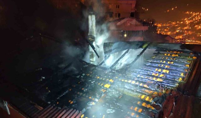 Zonguldak’ta alevler geceyi aydınlattı, itfaiye papağanı yangın ortasından kurtardı