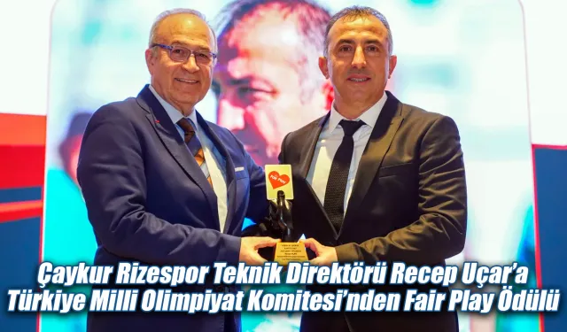 Recep Uçar’a TMOK’tan Fair Play Şeref Diploması