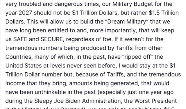 ABD Başkanı Trump: '2027 savunma bütçemizin 1 buçuk trilyon dolar olması gerektiğine karar verdim'