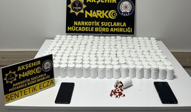 Akşehir'de 10 bin 550 adet uyuşturucu hap ele geçirildi: 2 tutuklama