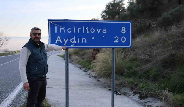 Aydın'da trafik levhaları kurşunların hedefi oldu