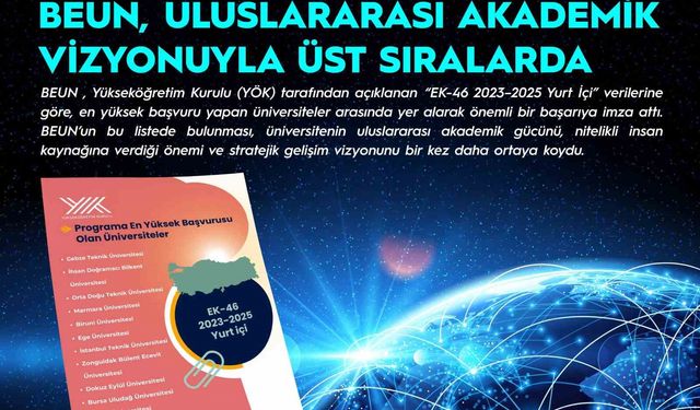 BEUN, Uluslararası Akademik Vizyonuyla Türkiye'nin önde gelen üniversiteleri arasında