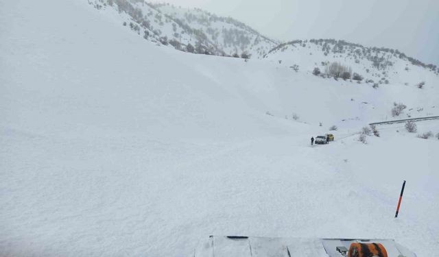 Bingöl'de yola düşen çığ ekipler tarafından temizlendi