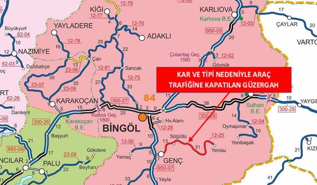 Bingöl'ün ilçesinde bir yol trafiğe kapatıldı