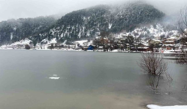Çubuk gölü buz tuttu