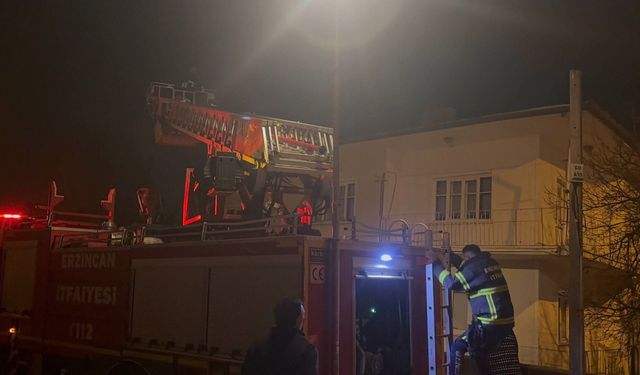 Erzincan'da çatıdaki kedi için itfaiye seferber oldu