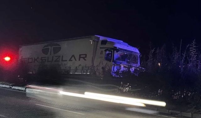 Giresun'da tır aydınlatma direğine çarptı, şoför hayatını kaybetti