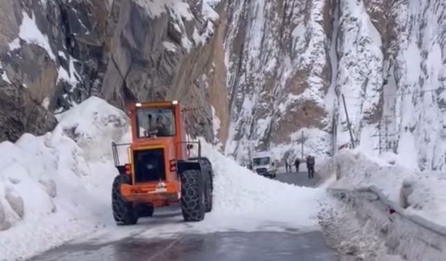 Hakkari-Yüksekova kara yoluna çığ düştü