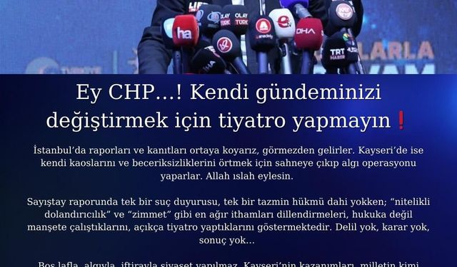Hüseyin Okandan: 'Ey CHP, kendi gündeminizi değiştirmek için tiyatro yapmayın'