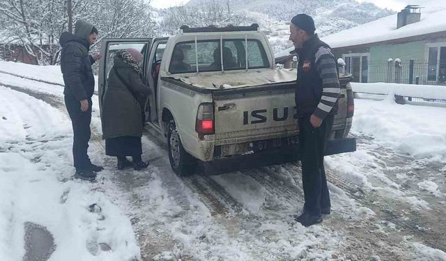 Kanser hastası kadına köy hizmetleri ekipleri yetişti