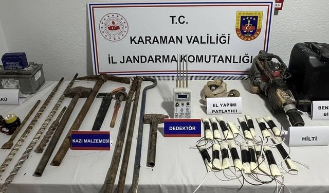 Karaman'da el yapımı dinamit ele geçirildi: 6 tutuklama