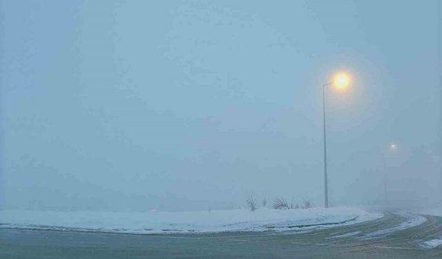 Kayseri'de görüş mesafesine sis engeli