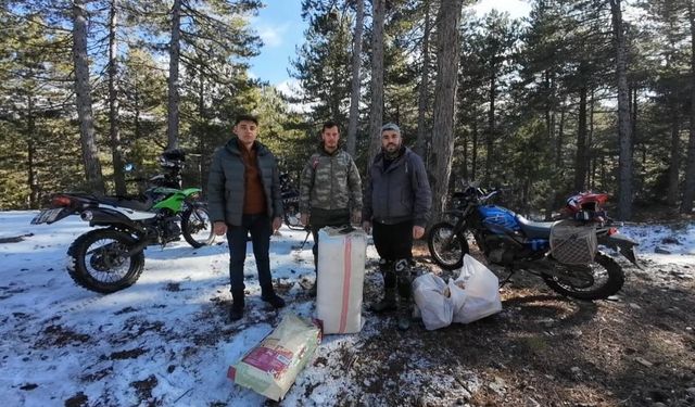 Motosiklet tutkunları Amanoslar'da yaban ve sokak hayvanlarını unutmadı