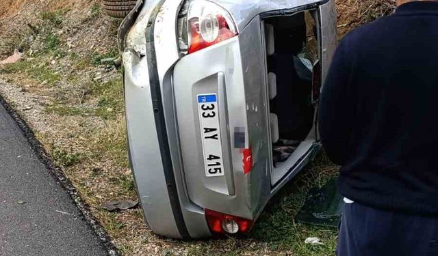 Osmaniye'de kontrolden çıkan otomobil devrildi