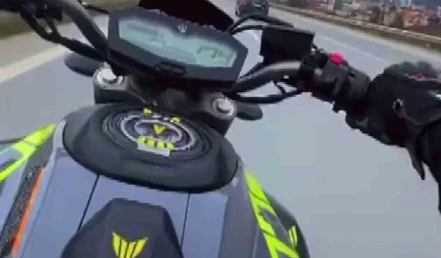 Otobanda 174 kilometre hızla ölüme meydan okuyan motosikletliye 45 bin TL ceza