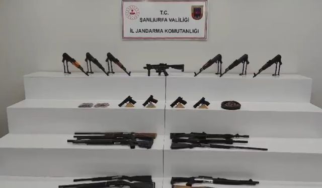 Şanlıurfa'da çok sayıda silah ve mühimmat ele geçirildi: 7 gözaltı