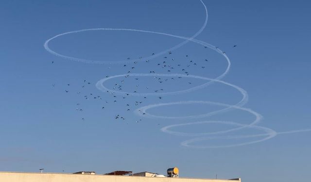 Suriye sınırı semalarında ilginç görüntü