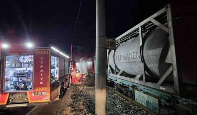 Susurluk'ta yük treninde yangın paniği