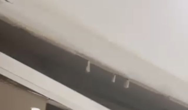 Yeni yapılan binada tavan çöktü: O anlar kamerada