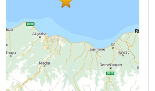Trabzon Açıklarında Deprem, Rize'de hissedildi