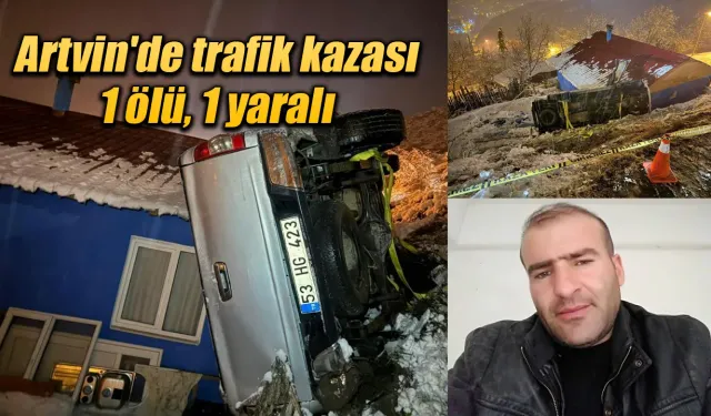 Artvin'de trafik kazası: 1 ölü, 1 yaralı