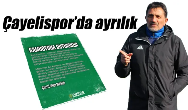 Çayelispor'da bir ayrılık daha!