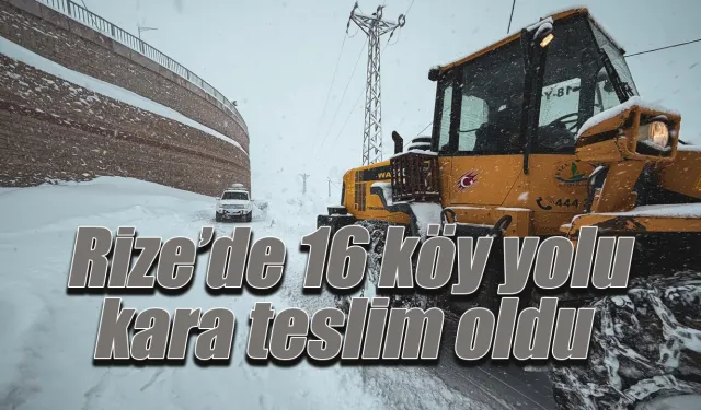 Rize'de 16 köy yolu kara teslim oldu