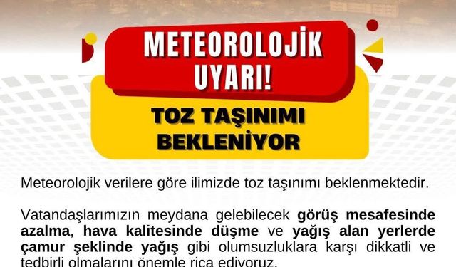 Bartın'da toz yağmuruna dikkat
