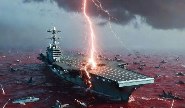 İran Devrim Muhafızları Ordusu'ndan ABD uçak gemisini hedef alan paylaşım