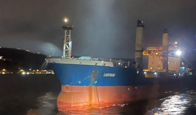 İstanbul Boğazı'nda demiri dolanan kargo gemisi, Büyükdere Liman'ına demirlendi