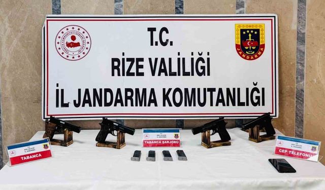 Rize'de ruhsatsız silah operasyonu: 1 gözlatı
