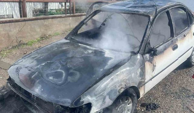 Siirt'te seyir halindeki otomobil alevlere teslim oldu