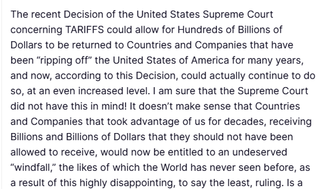 Trump, ABD Yüksek Mahkemesi'ni gümrük vergisi kararını gözden geçirmeye çağırdı