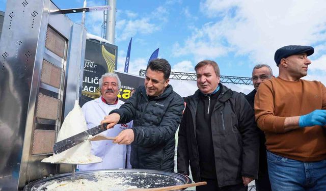 Valiler Ergan Dağı'nda et döner yerine tulum peyniri döneri kesti