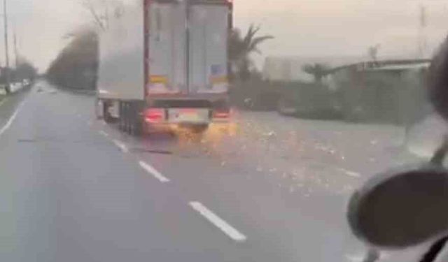 Bursa'da korku dolu anlar, direği deviren TIR olay yerinden kaçtı