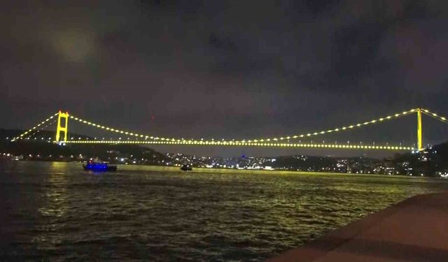 Endometriozis farkındalık ayı nedeniyle Fatih Sultan Mehmet Köprüsü sarıya büründü