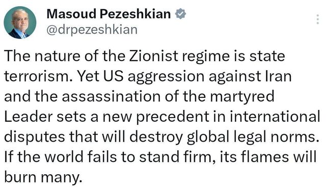 İran Cumhurbaşkanı Pezeşkiyan'dan dünyaya uyarı