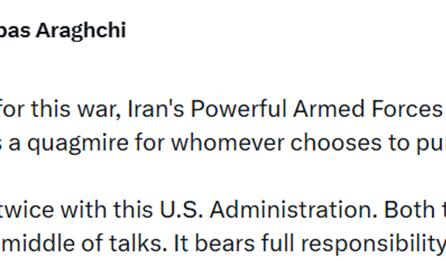 İran Dışişleri Bakanı Arakçi: 'Akan kanın tüm sorumluluğu mevcut ABD yönetimine aittir'