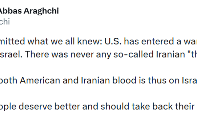 İran Dışişleri Bakanı Arakçi: 'Rubio hepimizin bildiği bir şeyi itiraf etti: ABD, İsrail adına savaşa girdi'