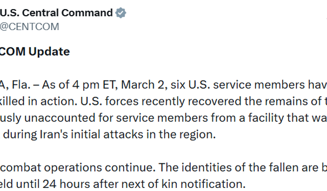 İran saldırılarında ölen ABD askerlerinin sayısı 6'ya yükseldi