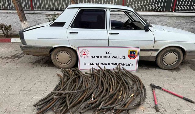 Kablo hırsızı suçüstü yakalandı