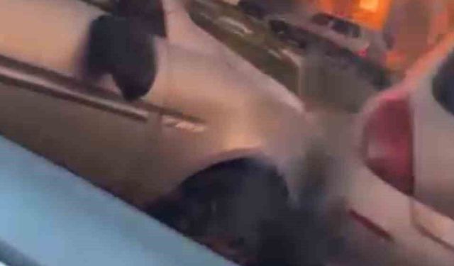 Kaza sonrası çocukların çığlıklarına rağmen kavga ettiler