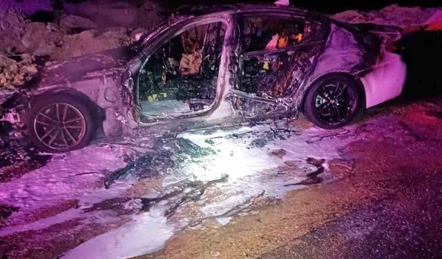 Mardin'de otomobilde çıkan yangın söndürüldü