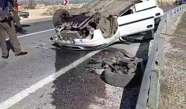 Takla atan araçtan burnu bile kanamadan kurtuldu