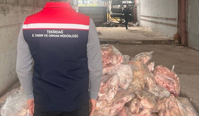 Tekirdağ'da etiketsiz 2 bin 800 kilogram hayvansal ürün imha edildi