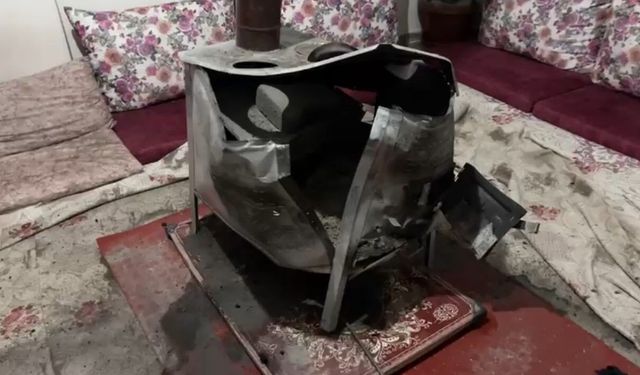 Yüksekova'da odun sobasında patlama: Bir aile ölümden döndü