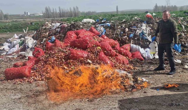 Alaca'da kaçak sigara ve alkol yakılarak imha edildi